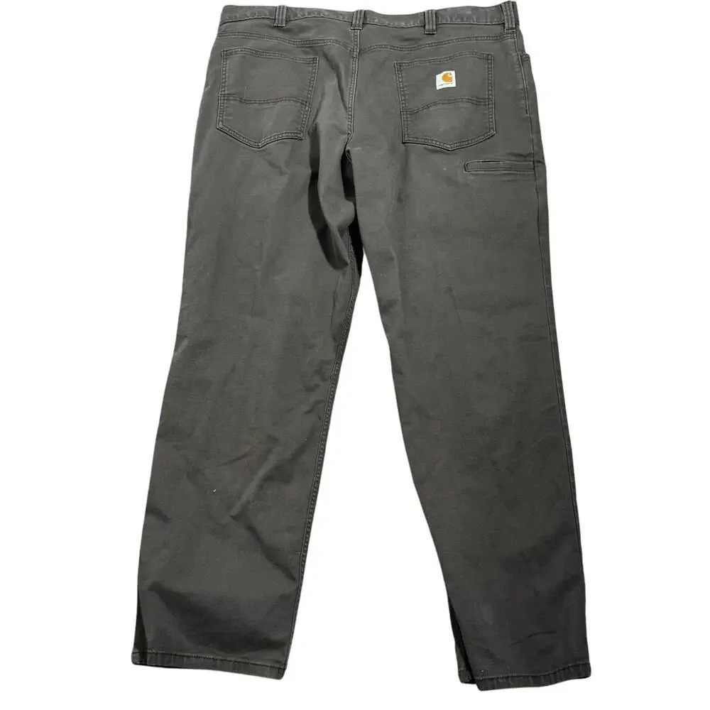 CARHARTT Men's 40X32 Coffee Brown Rugged Flex Relaxed Fit Canvas Work Pants Jean